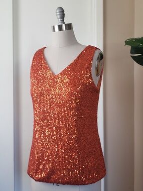 Bold Sparkle Sequin Top Size Large!